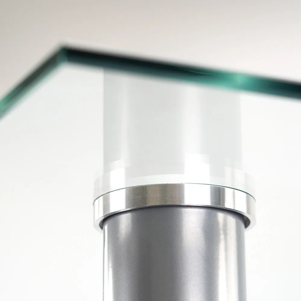 Berna 140 cm szögletes üveg étkezőasztal transparent