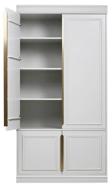 Világosszürke borovi fenyő ruhásszekrény klasszikus ajtóval 110x215 cm Organize – BePureHome