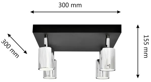 LED Spotlámpa TUNE 4xGU10/4,8W/230V matt króm/fekete