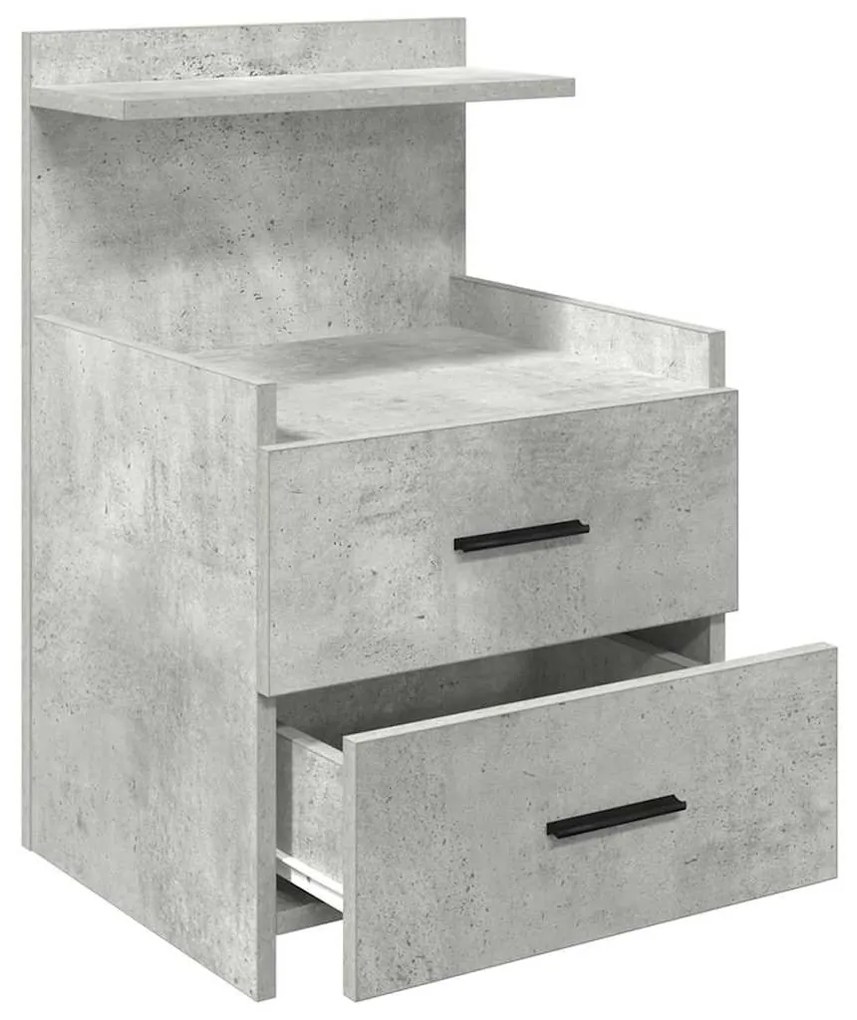 2 fiókos éjjeliszekrény betonszürke 40 x 36,5 x 62 cm