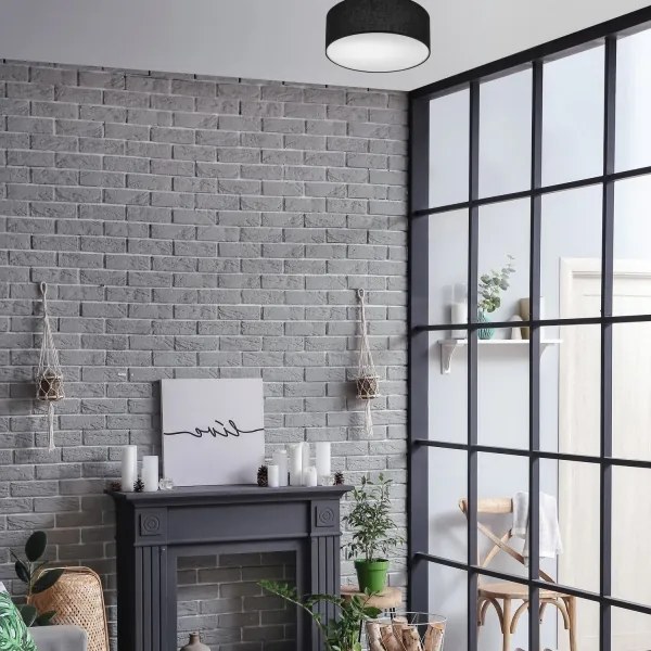 SIRJA mennyezeti lámpa 1xE27/60W/230V, 35 cm átmérő, fekete