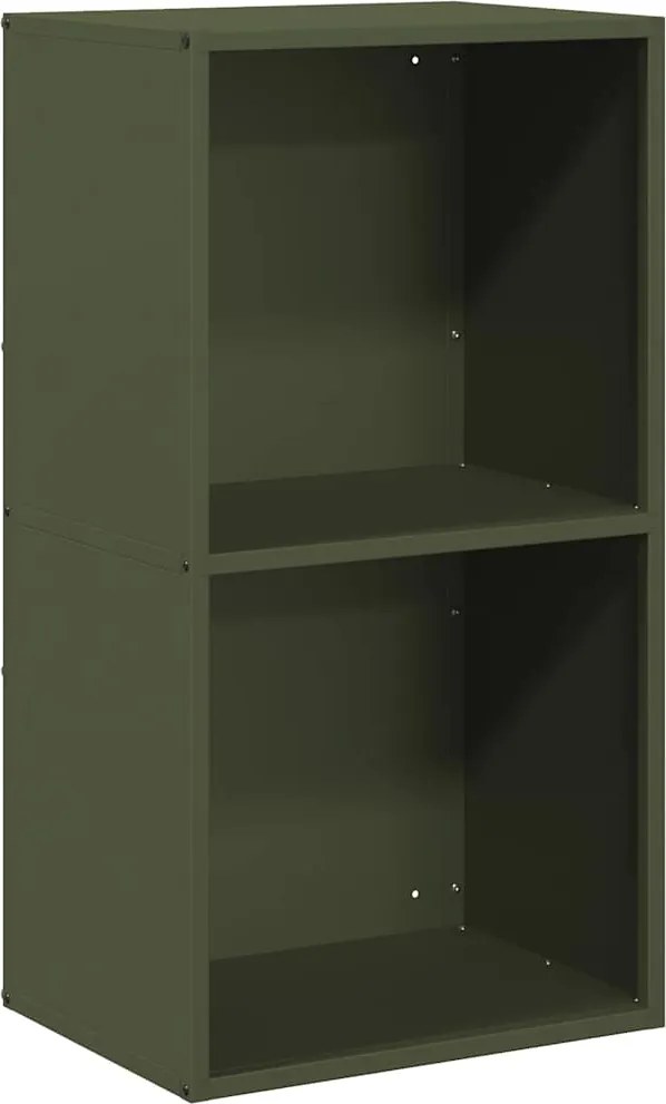 vidaXL olívazöld hidegen hengerelt acél tűzifatároló 40x30x75 cm