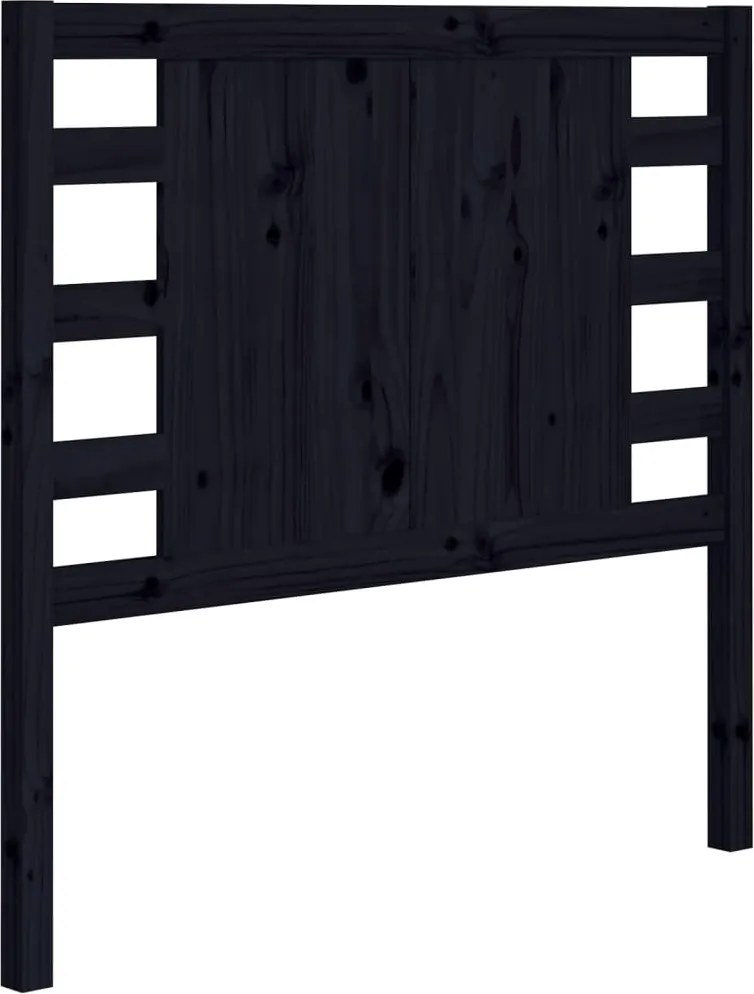 vidaXL fekete tömör fenyőfa fejtámla 81 x 4 x 100 cm