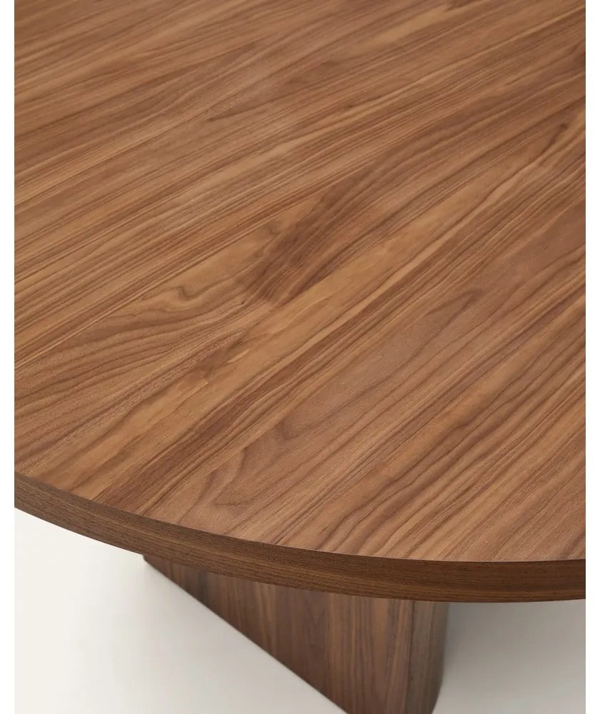 Kerek étkezőasztal diófa dekoros asztallappal 100x200 cm Nealy – Kave Home
