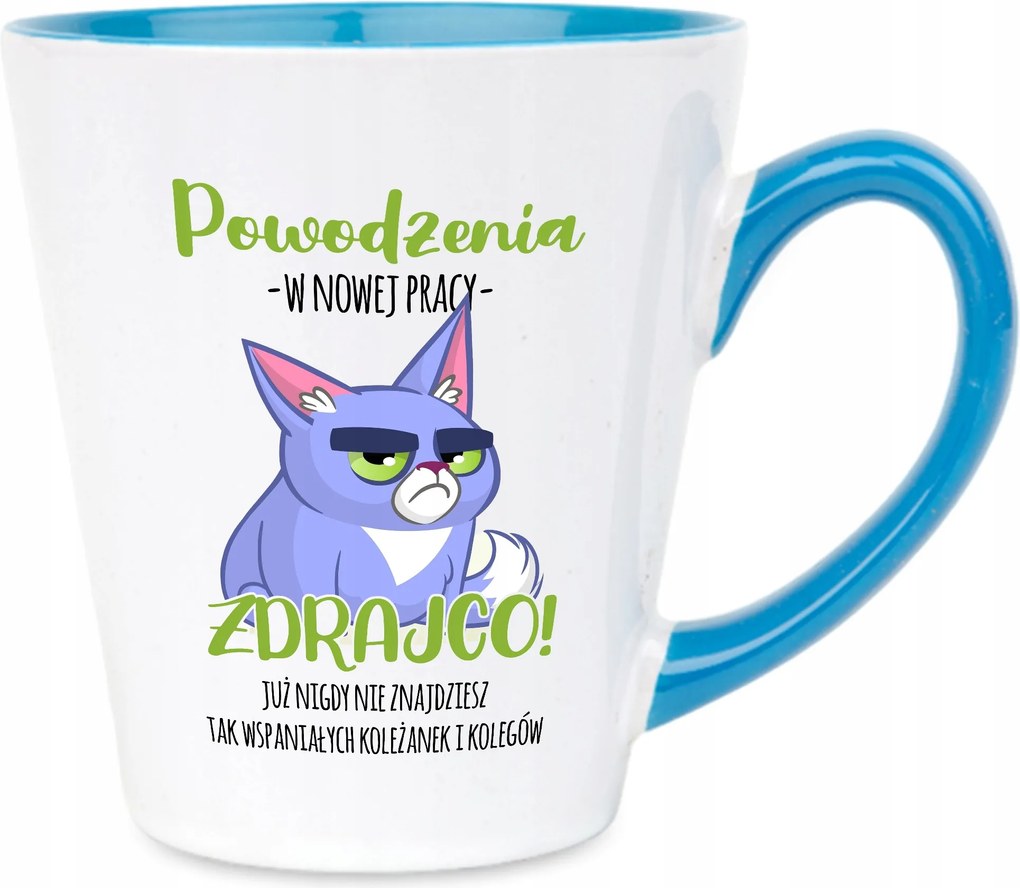 Latte Bögre 350ml Kék Sok Szerencsét Ajándék Áruló MIX Minták