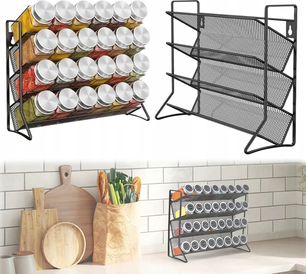 Fűszertartó Állvány 2x Fűszertartó Konyhai Fal Munkalap