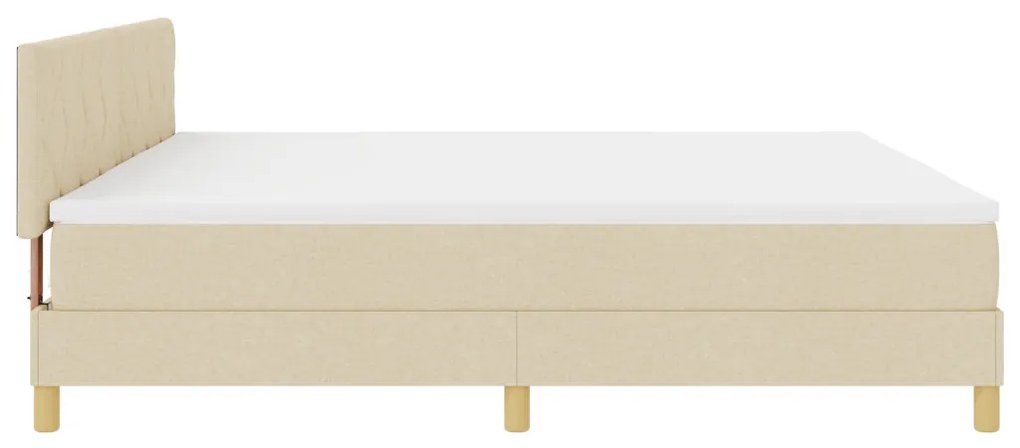 Box Spring Ágy Matraccal és LED Krém 200x200 cm Szövet