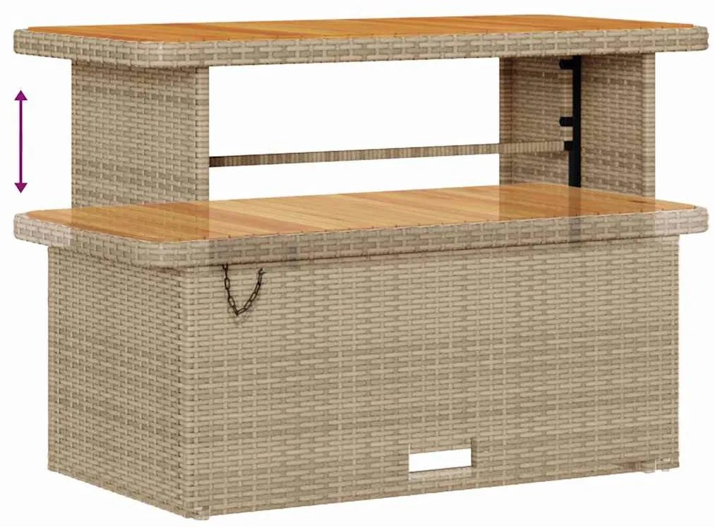 Kerti Kanapé Szett 9 pcs Beige és krém 110 x 55 x 71 cm