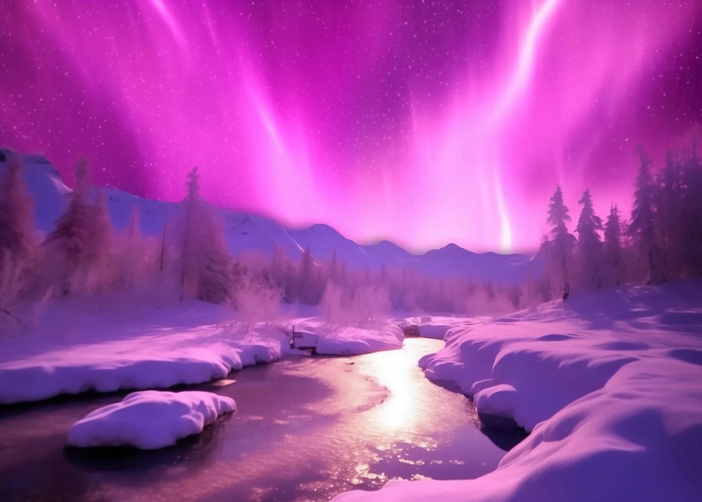 Poszter 70x50cm Aurora az ég felett