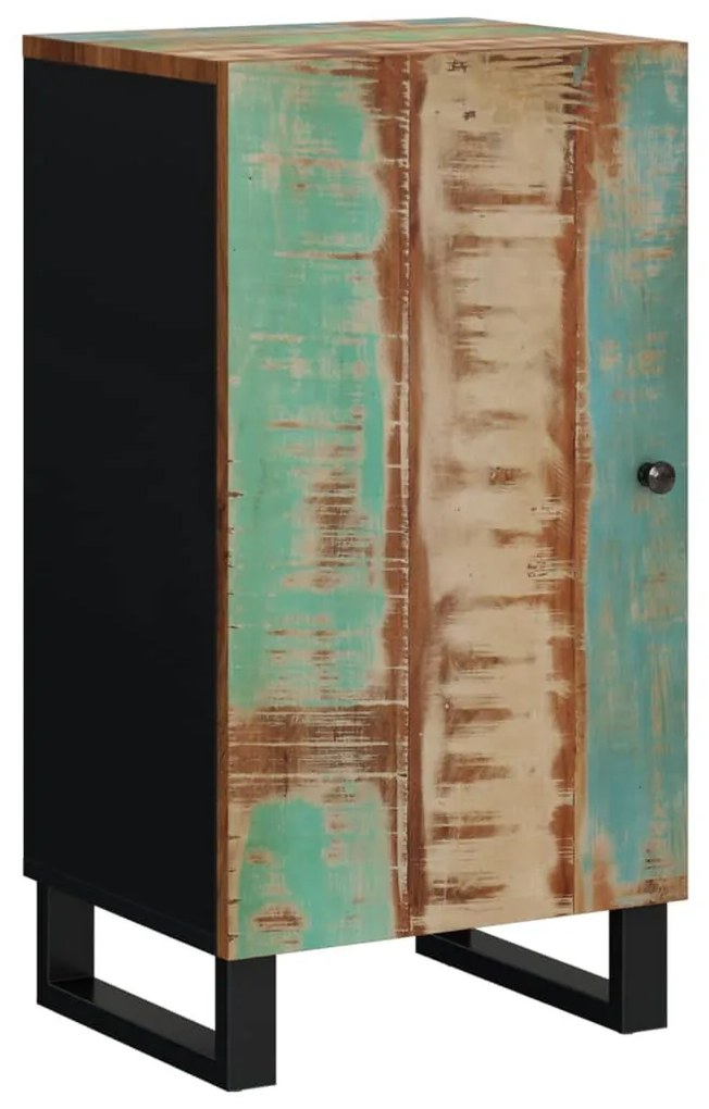 tömör újrahasznosított fa tálalószekrény ajtóval 40x31x75 cm