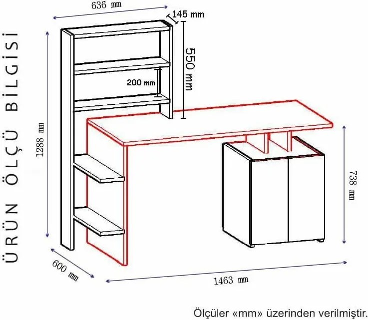 Melis Walnut and Anthracite íróasztal