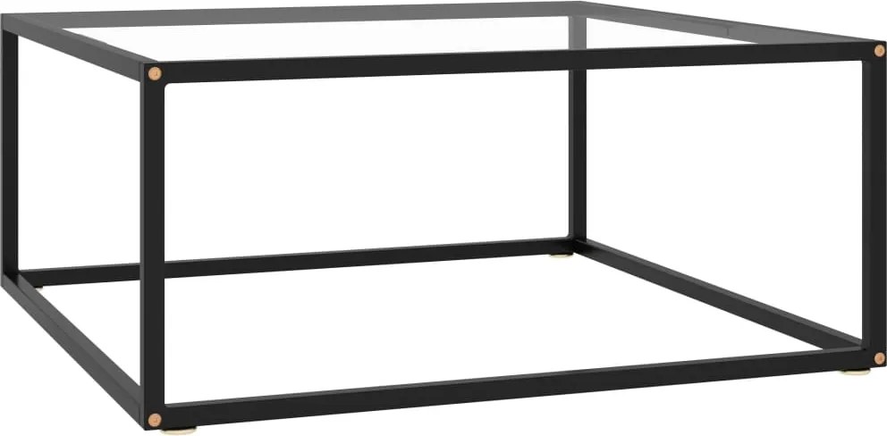 vidaXL fekete dohányzóasztal edzett üveggel 80 x 80 x 35 cm