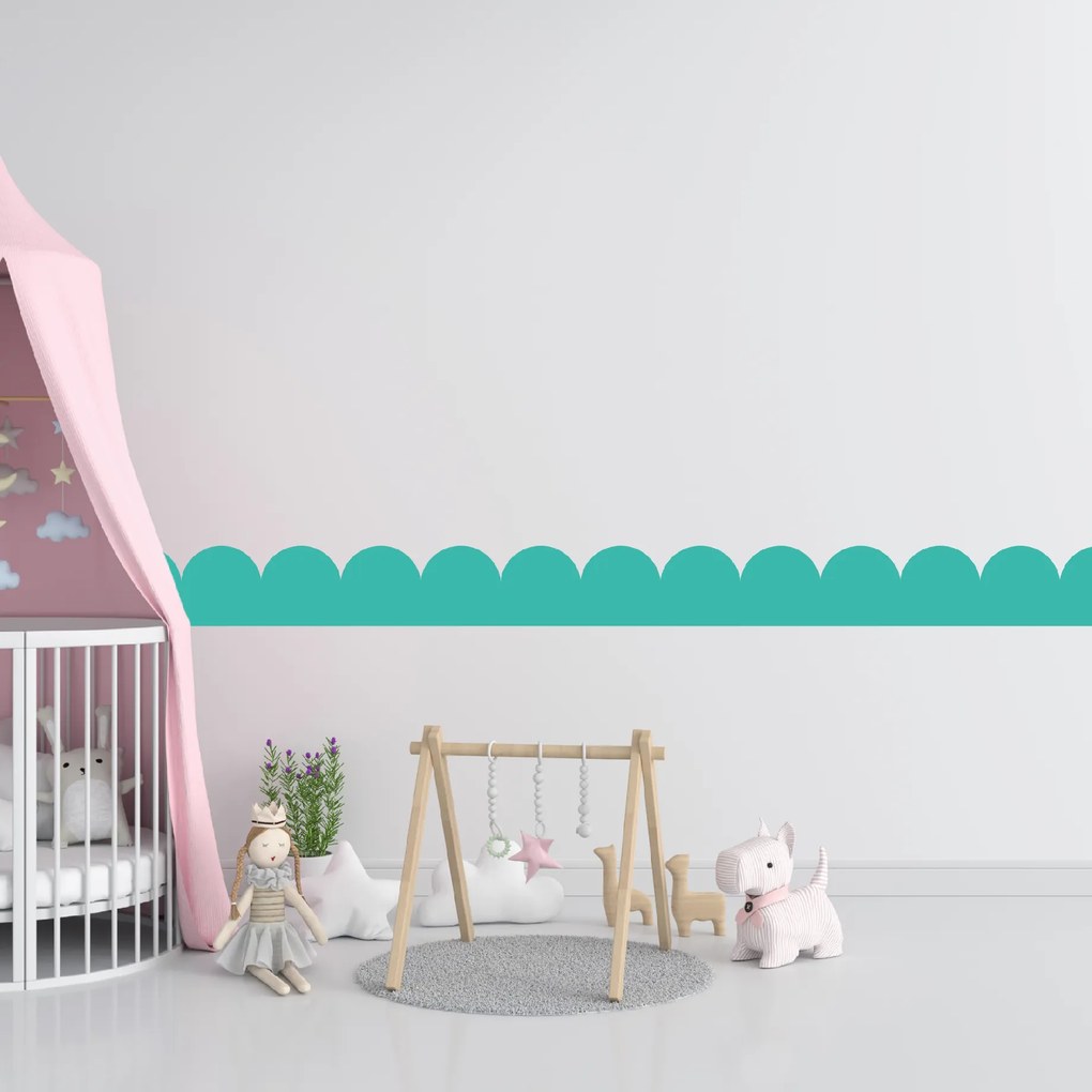 PIPPER. Textil öntapadó tapéta - Mini Ív - Türkiz színű Szín: Sápadt