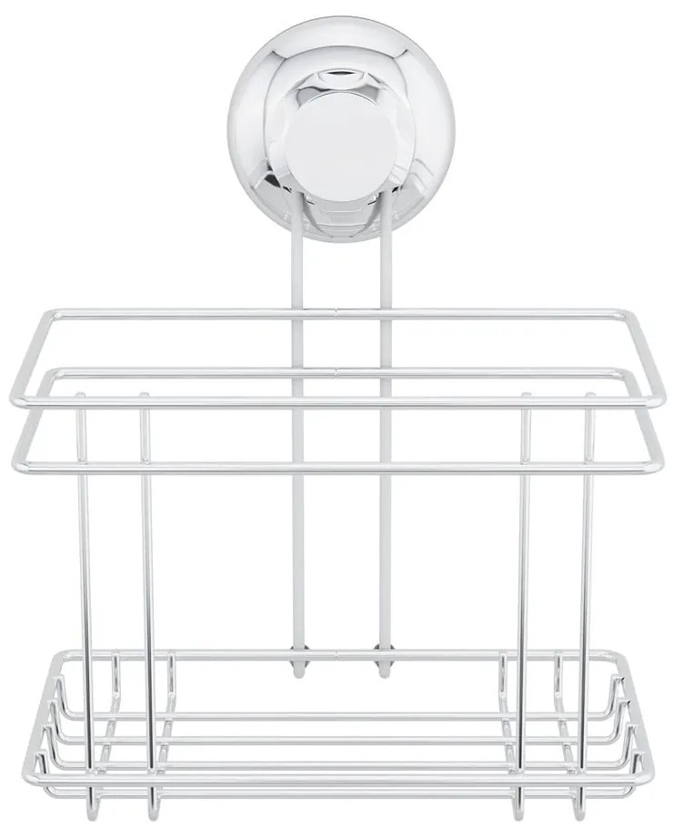 Ezüstszínű öntapadós fém fürdőszobai polc Bestlock Bath – Compactor