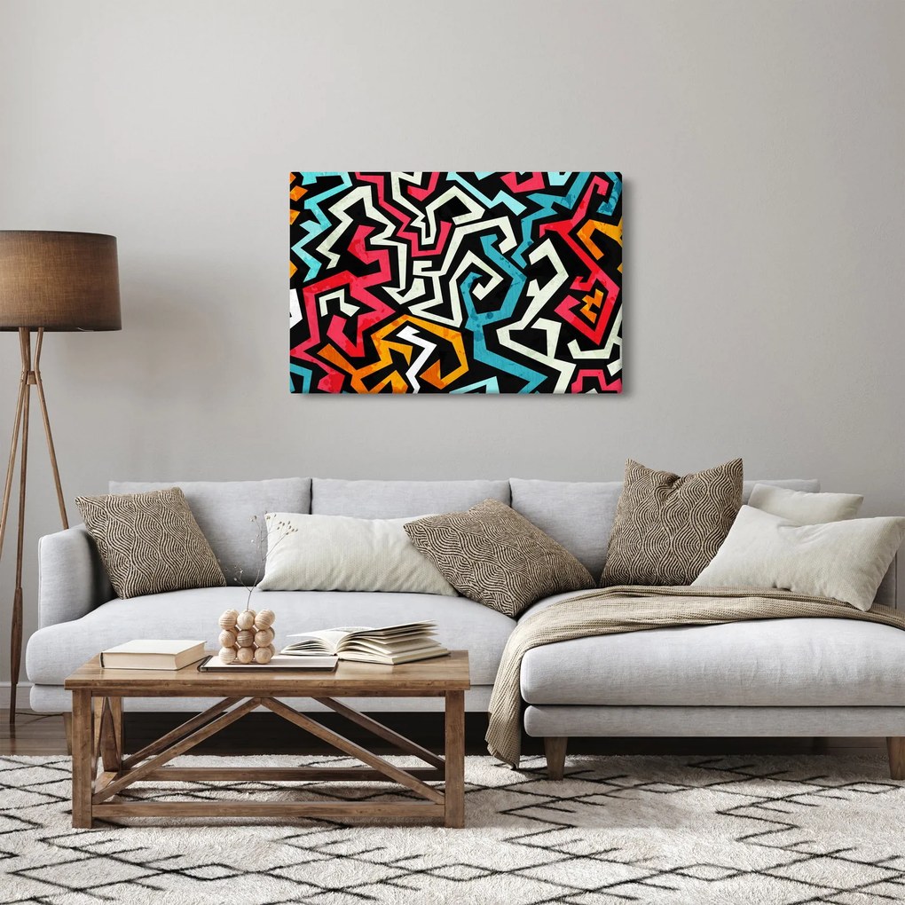 Grafikus absztrakciós kép (90x60 cm)
