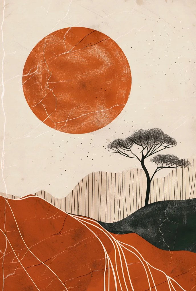 Poszter 61x90,5cm Afrikai naplemente