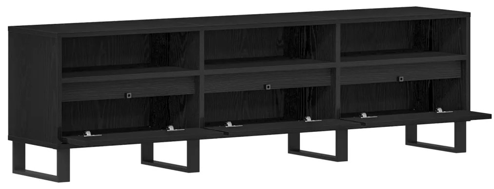 TV Szekrény Fekete Tölgy 150x30x44,5 cm Műanyag