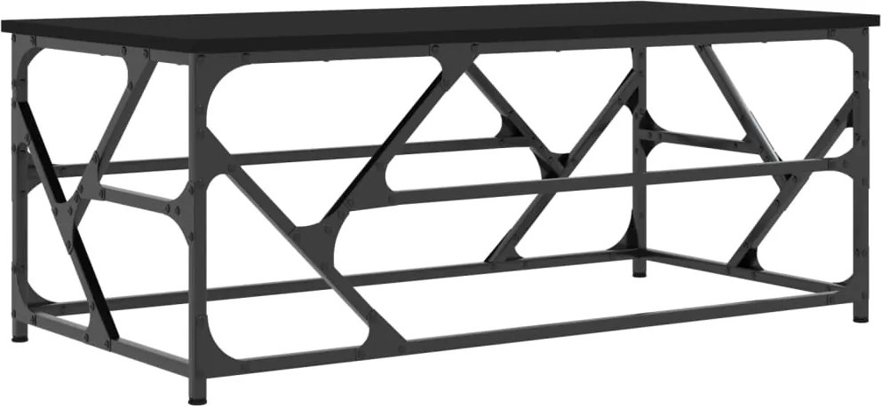 vidaXL fekete szerelt fa dohányzóasztal 100 x 50 x 40 cm