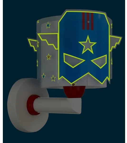 Dalber 61819 - Gyermek fali lámpatest BLUE HERO 1xE27/15W/230V