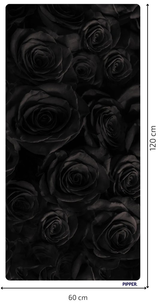PIPPER. Öntapadós textiltapéta "Fekete rózsák"