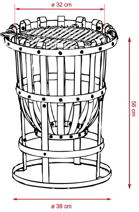 ALBERT Kerti mobil tűzrakóhely grillel