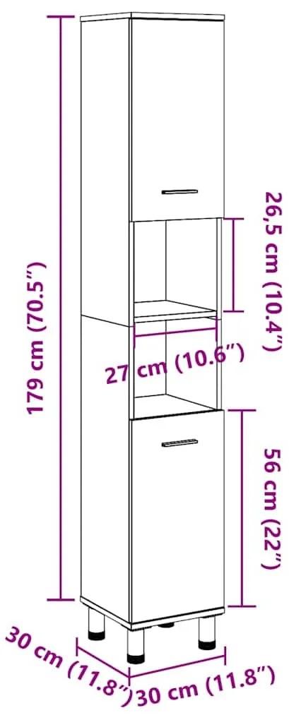 konyhakocsi BODO&quot; Fehér és barna 72x45x80 cm-es méretben&quot;