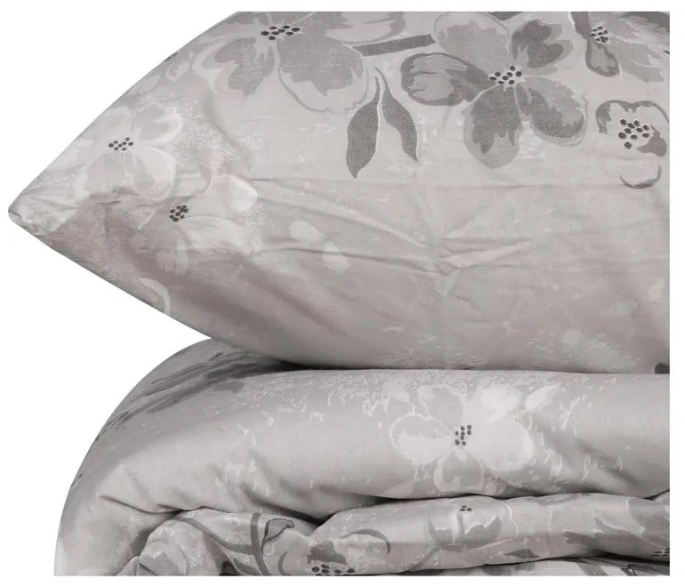 Szürke egyszemélyes renforcé pamut ágyneműhuzat 140x200 cm Elena – Mijolnir