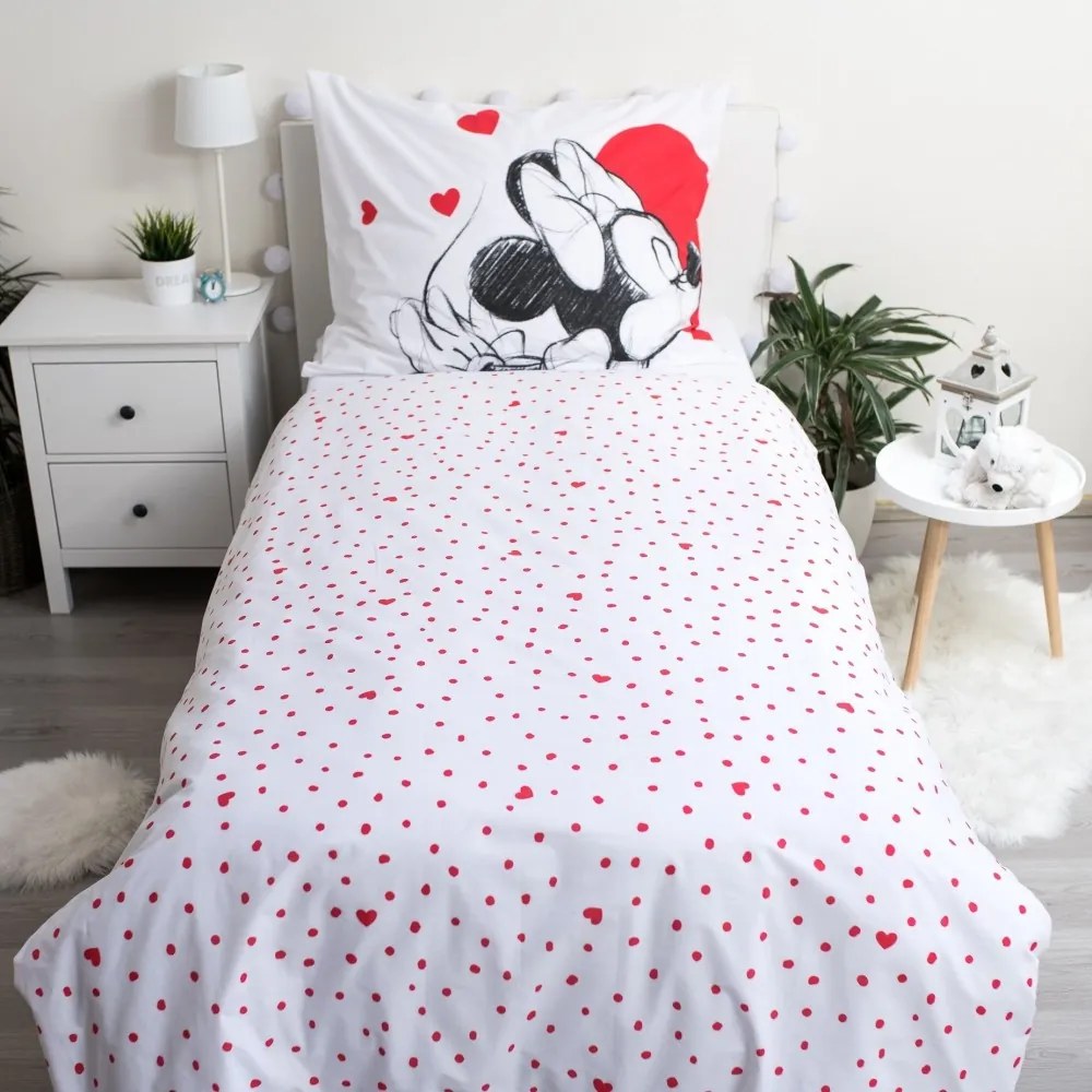 Disney Mickey, Minnie Love ágyneműhuzat 140×200cm, 70×90 cm