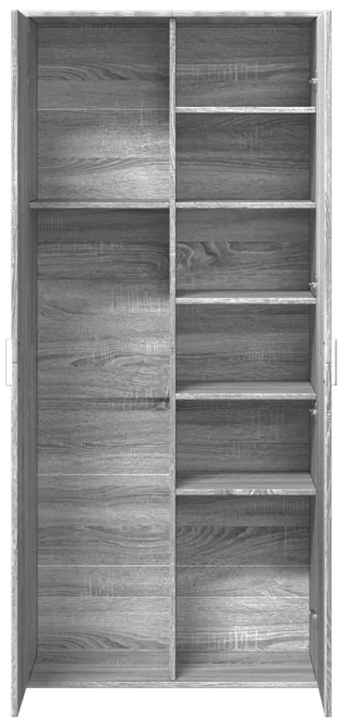 szürke sonoma színű szerelt fa magasszekrény 80 x 35 x 180 cm