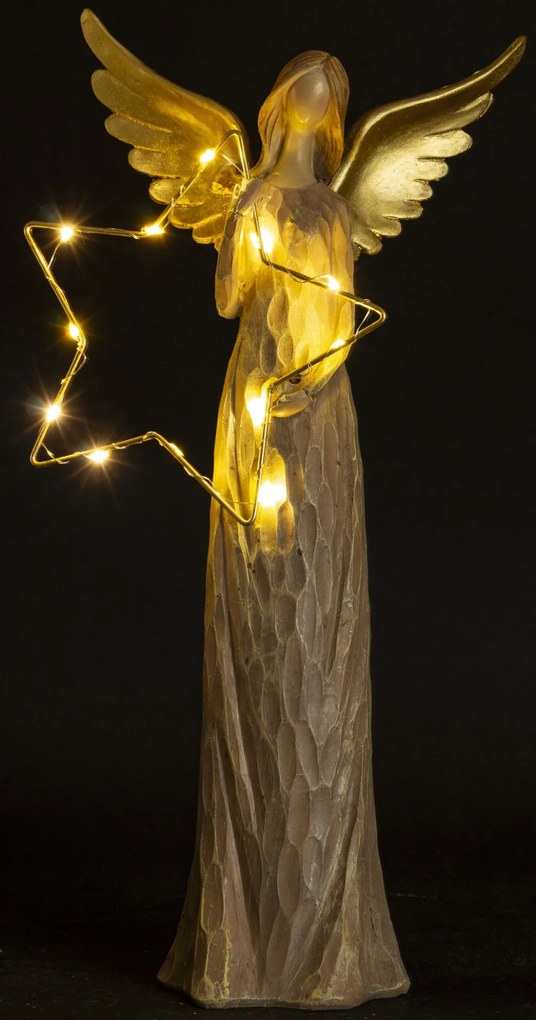 Dekorfigura angyal LED Műanyag Többszínű 41x20x7cm