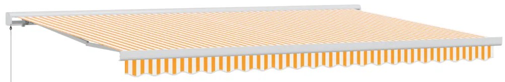 Manuális Behúzható Napellenző Narancs és Fehér 500x300 cm