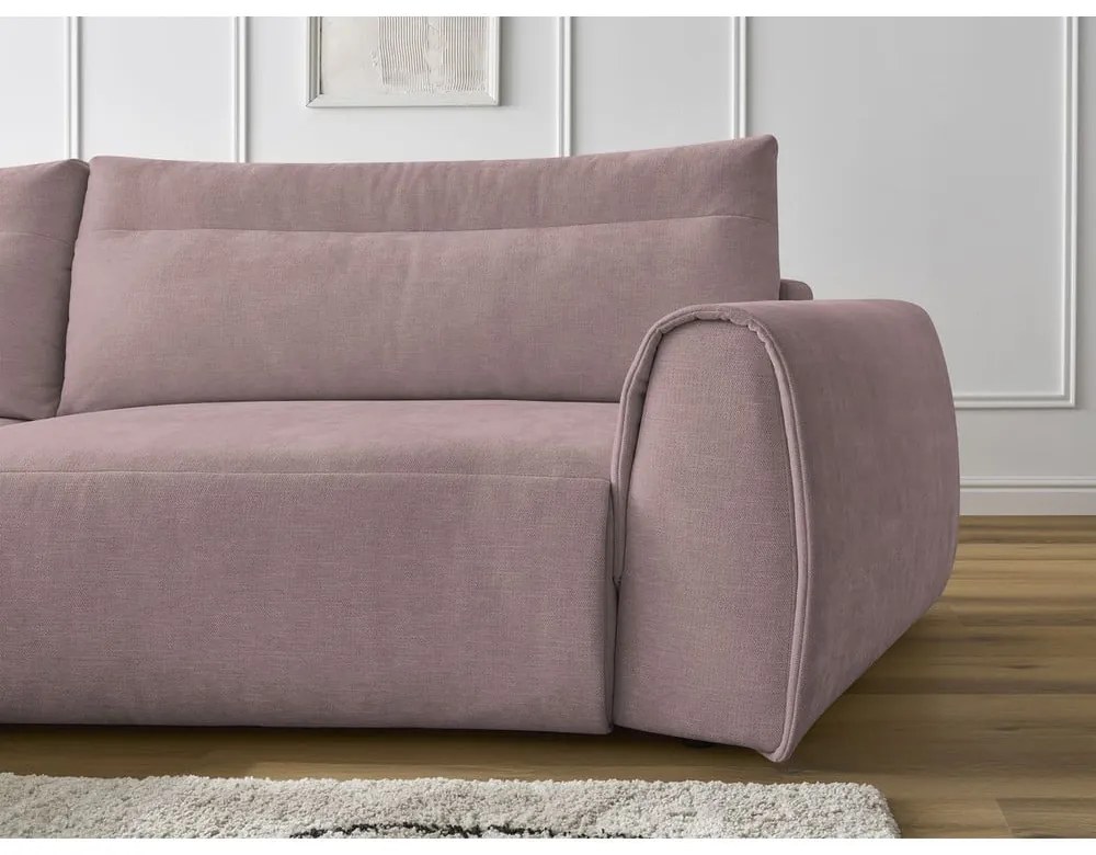 Világos rózsaszín sarokkanapé Aden – Bobochic Paris