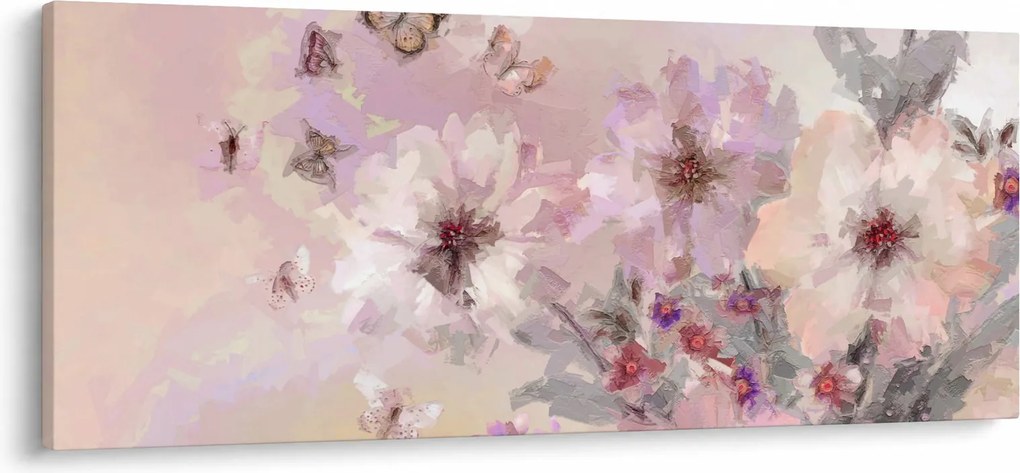 Kép - Művészeti kollázs pillangókkal (120x50 cm)