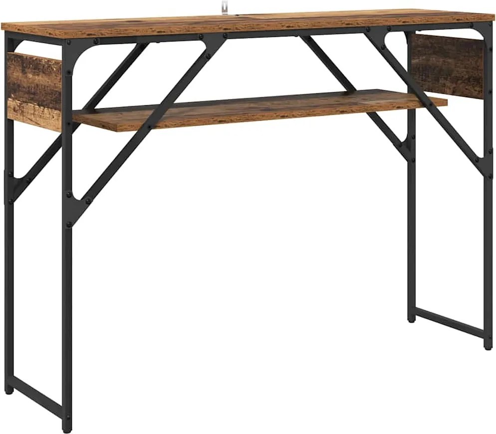 vidaXL Konzolasztal Öreg fa 105x30x75cm Faanyag