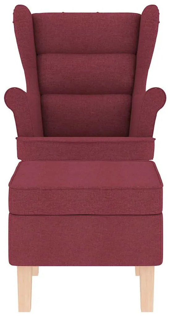 borvörös szövet hintaszék lábtartóval