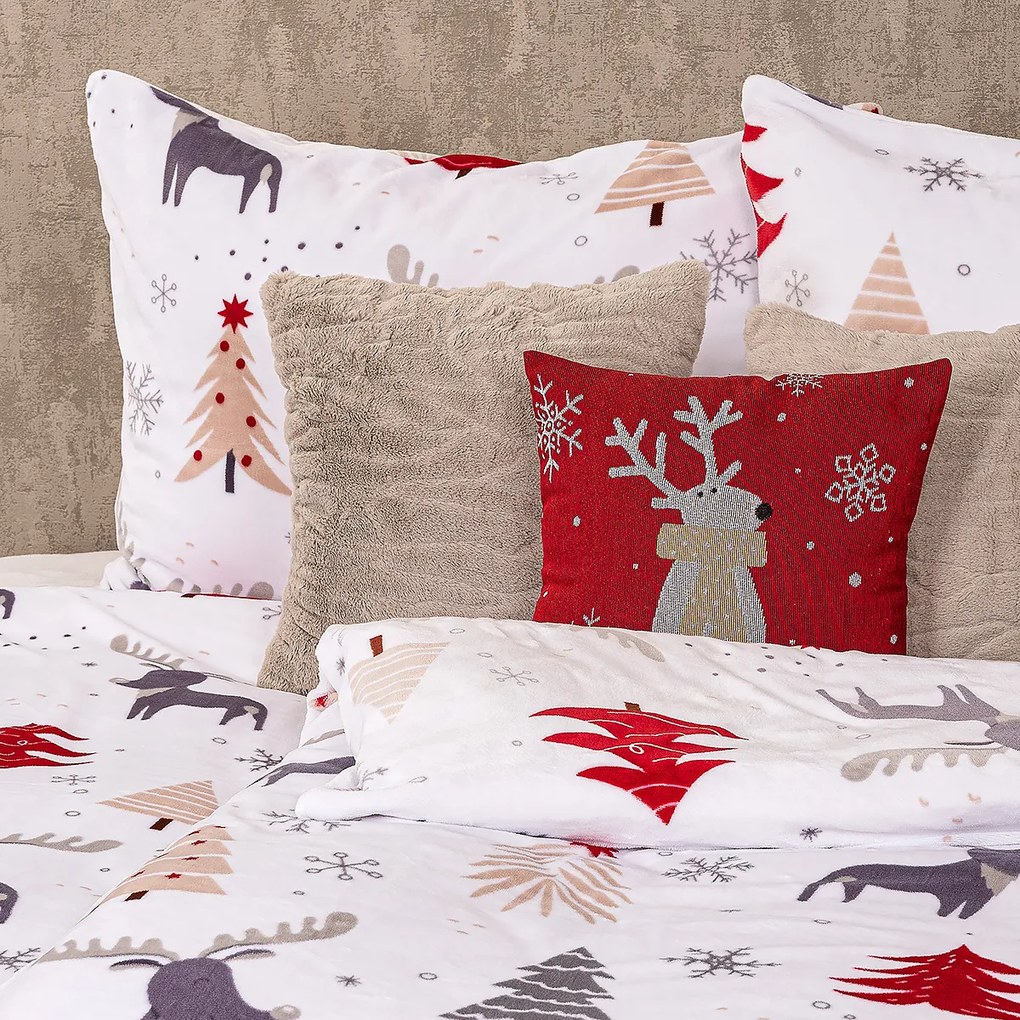 4Home Cute reindeer mikroflanel ágyneműhuzat, 140 x 200 cm, 70 x 90 cm