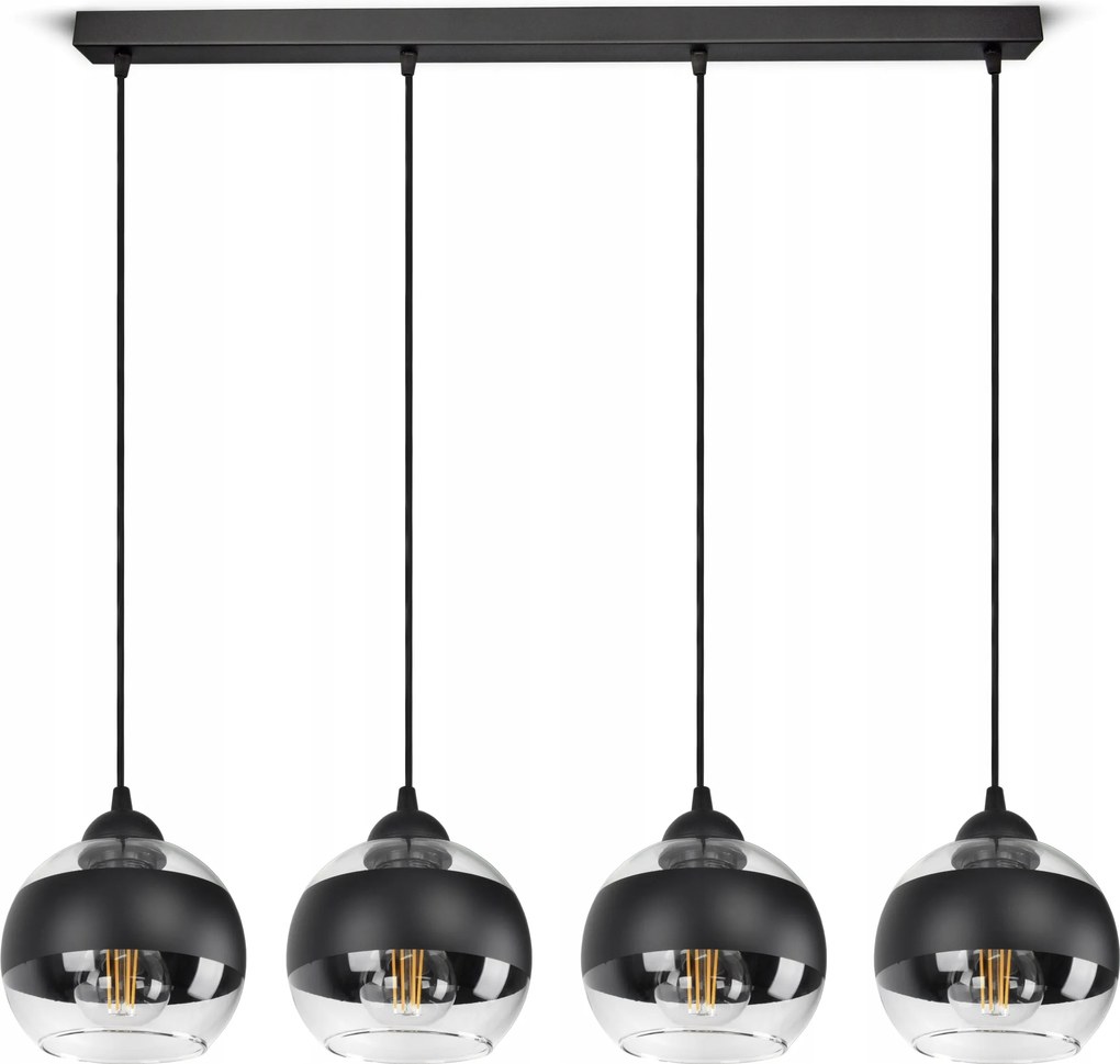 Mennyezeti Függő Lámpa Csillár Fekete Üveg Gömbök Black Belt BZ4 Led E27