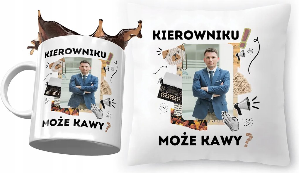 Sławomir Mentzen párna bögre szett Ajándék fényképes nyomtatással