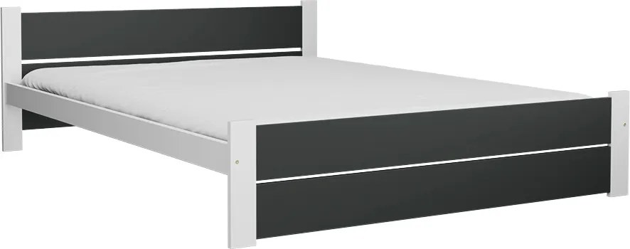 Ágy IKAROS DOUBLE 180 x 200 cm, antracit/fehér Matrac: Matrace Sommera 18 cm, Ágyrács: Ágyrács nélkül