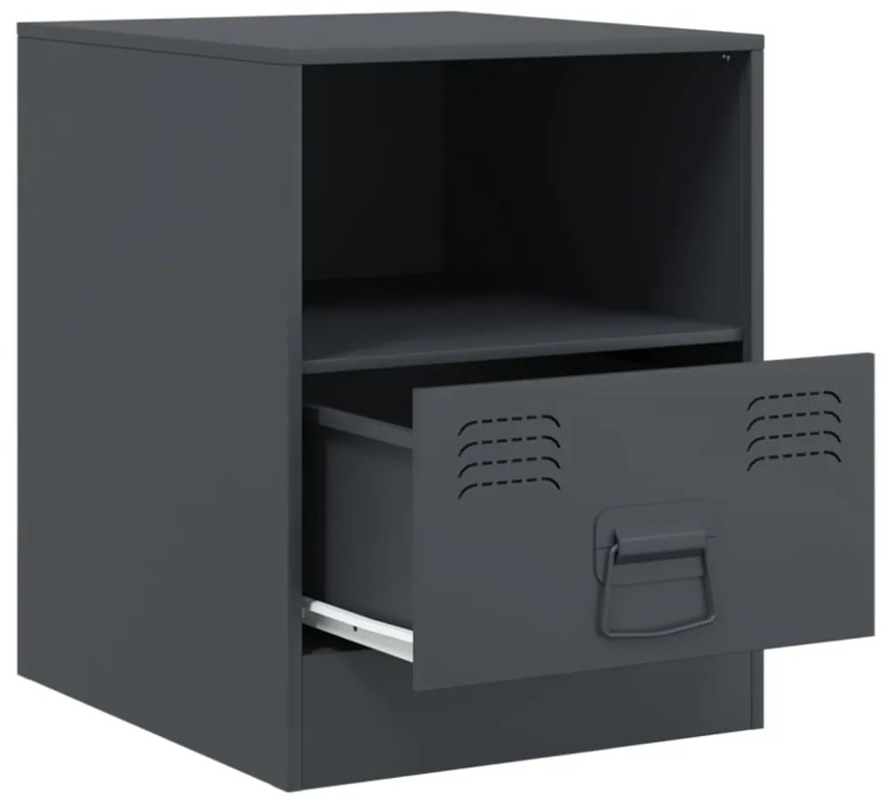 vidaXL antracitszürke acél éjjeliszekrény 34,5 x 39 x 44 cm