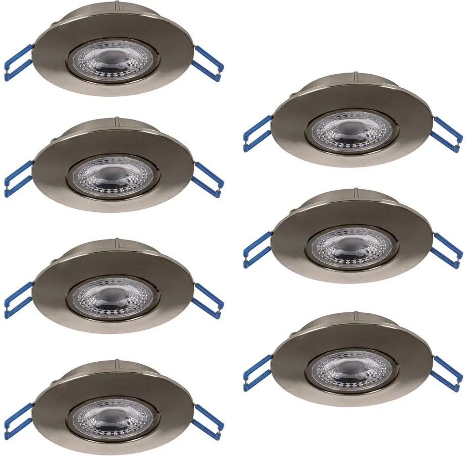 Eglo 300195 - 7 darabos GEDREZ beépíthető LED lámpakészlet, 4,9 W/230 V, Ø 9 cm, króm