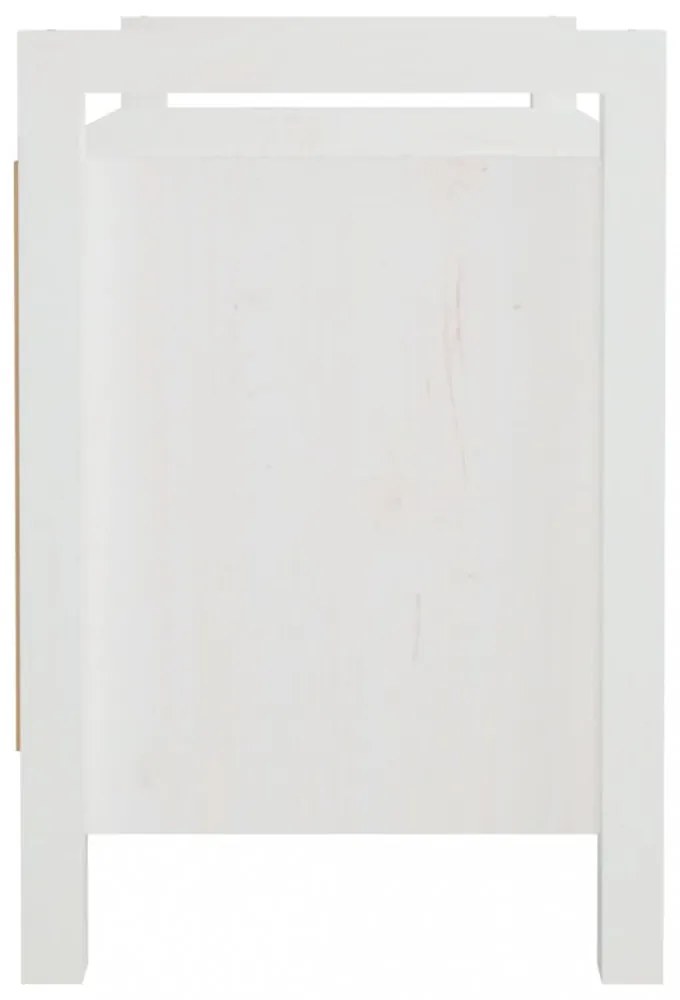 fehér tömör fenyőfa előszoba pad 80 x 40 x 60 cm