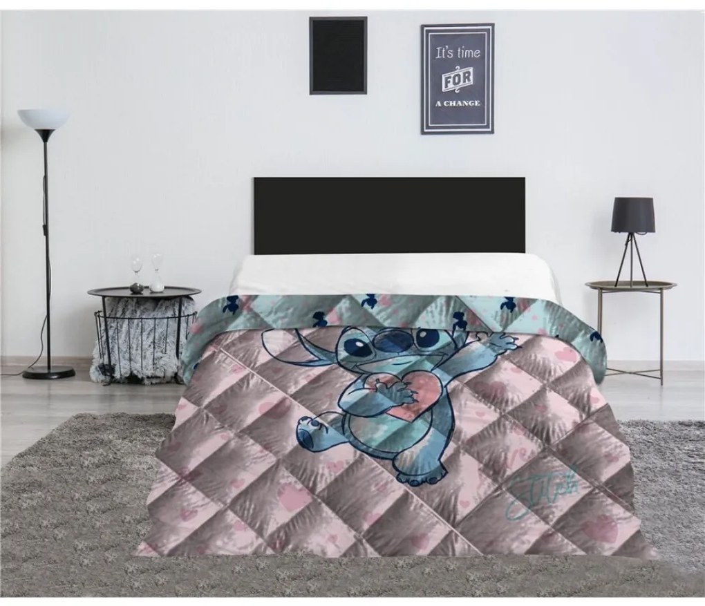 Disney Lilo és Stitch, A csillagkutya Heart steppelt ágytakaró, paplan 240x220cm