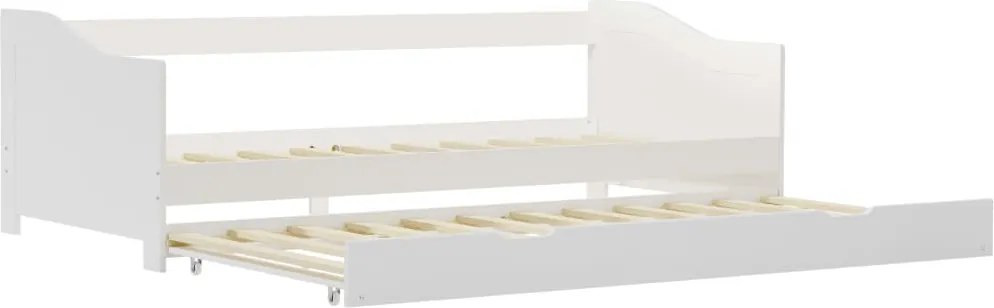 vidaXL fehér fenyőfa kihúzható kanapéágykeret 90 x 200 cm