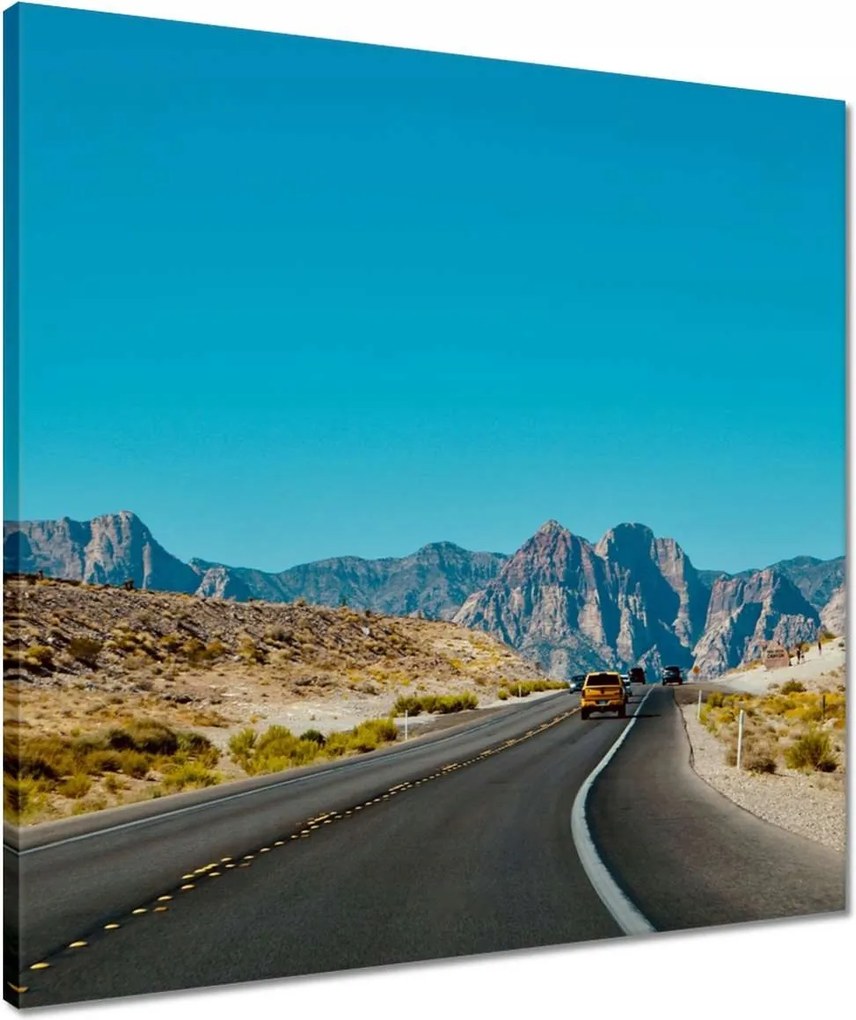 Vászonkép 50x50 Út a kanyonon át Hegyek