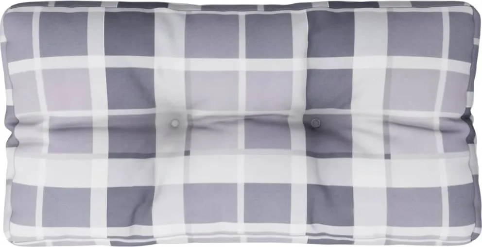 vidaXL szürke kockás szövet raklappárna 80 x 40 x 12 cm