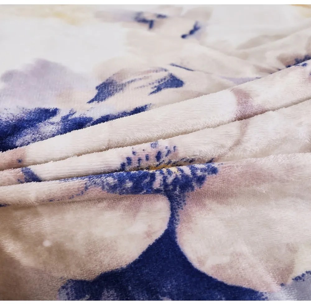 Fehér egyszemélyes mikroplüss ágyneműhuzat 140x200 cm Blossom – My House