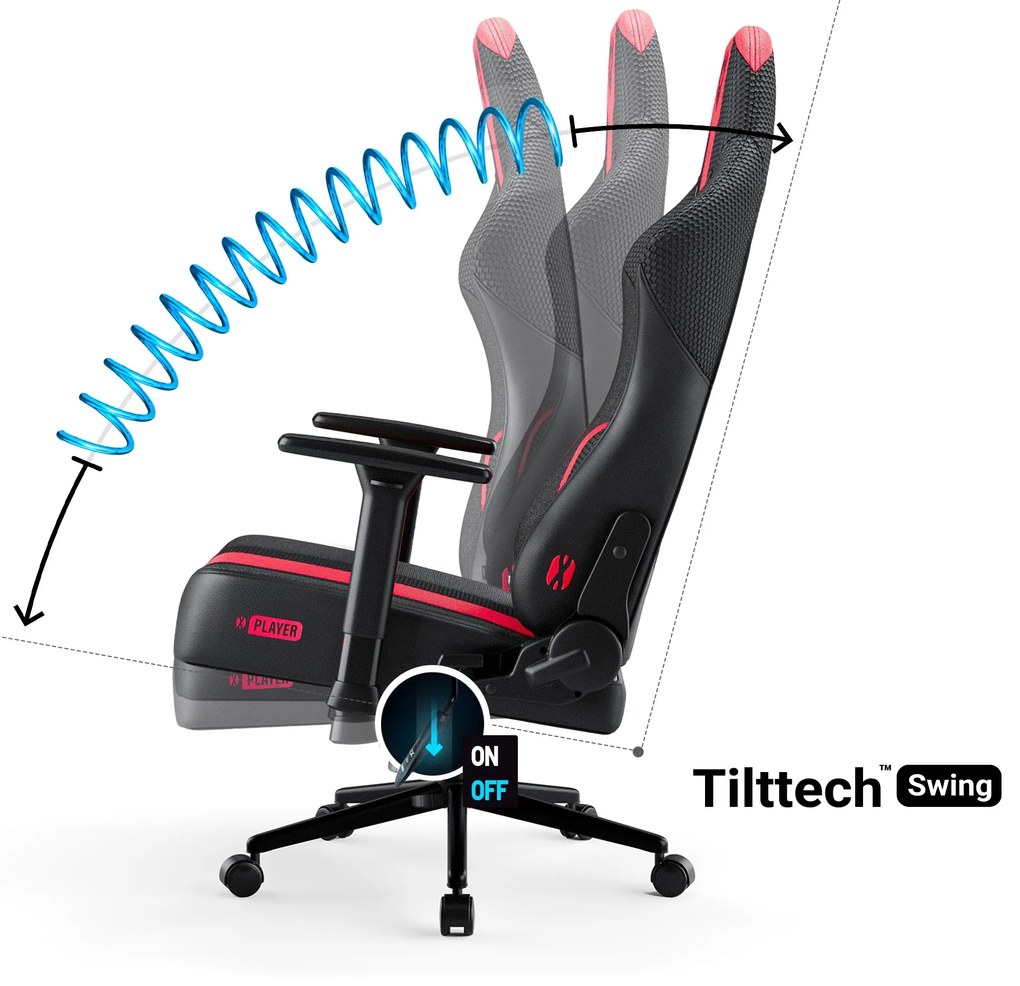 Gamer szék szövet karmazsin-antracit Small Size: Diablo X-Player 2.0