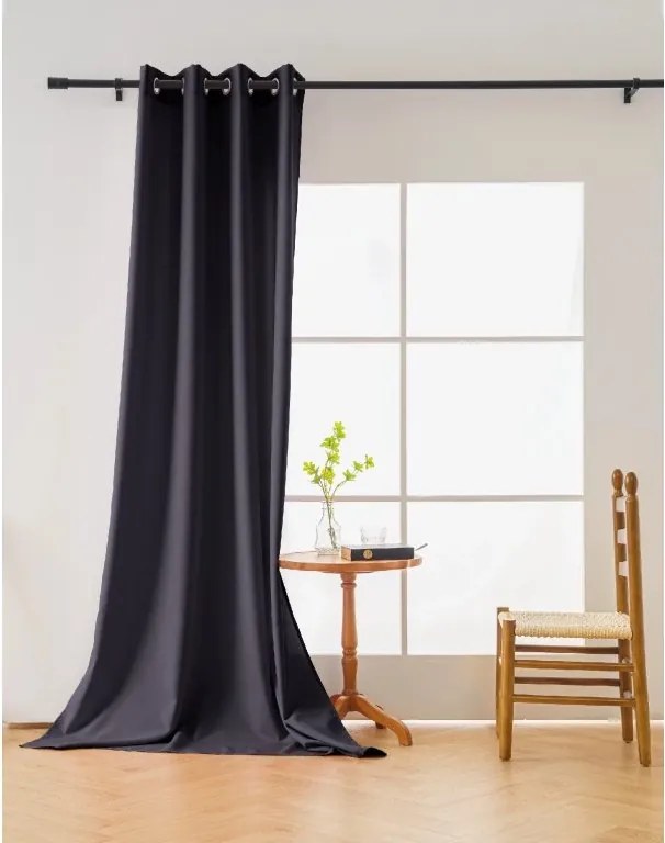 Függöny OXFORD LIGHT 140x250 cm, sötétszürke Felfüggesztés: Hullámos sínszalag