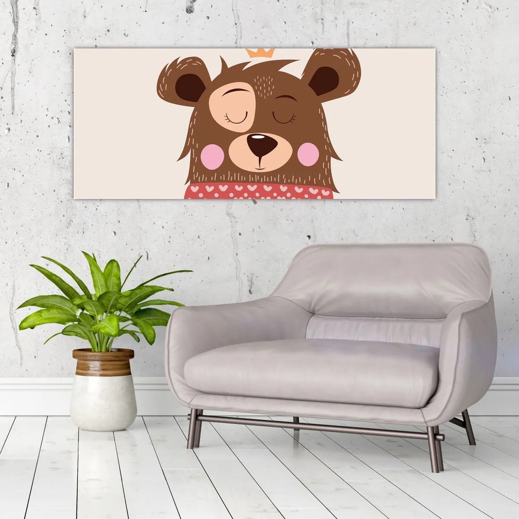 Kép - Teddy maci piros sállal (120x50 cm)